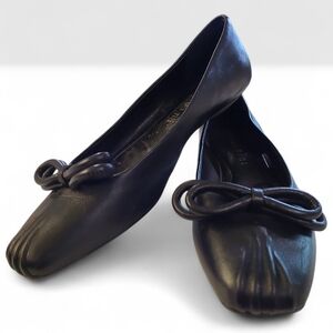 Gianni Bini Black Ballet double Bow Flats